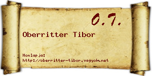 Oberritter Tibor névjegykártya